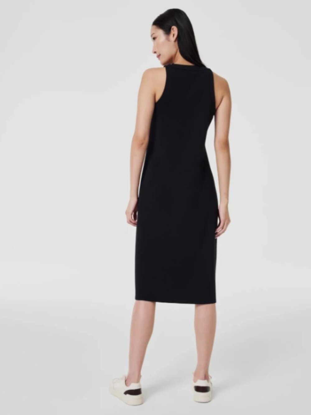 NWT Spanx AirEssentials Side Strip Tank Midi Dress - Very Black Sz. L - Picture 8 of 8